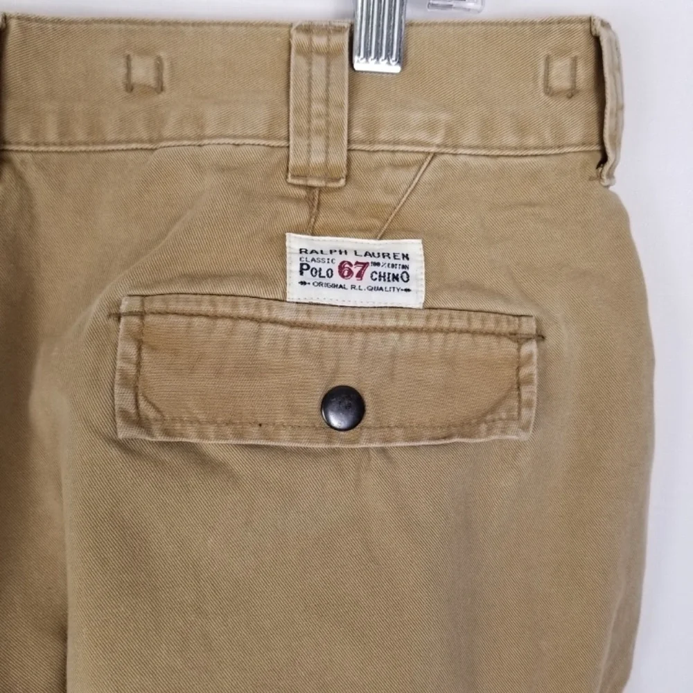 Vintage Polo Ralph Lauren Military Baggy Cargo Pants Beige Khaki Men’s 36x30